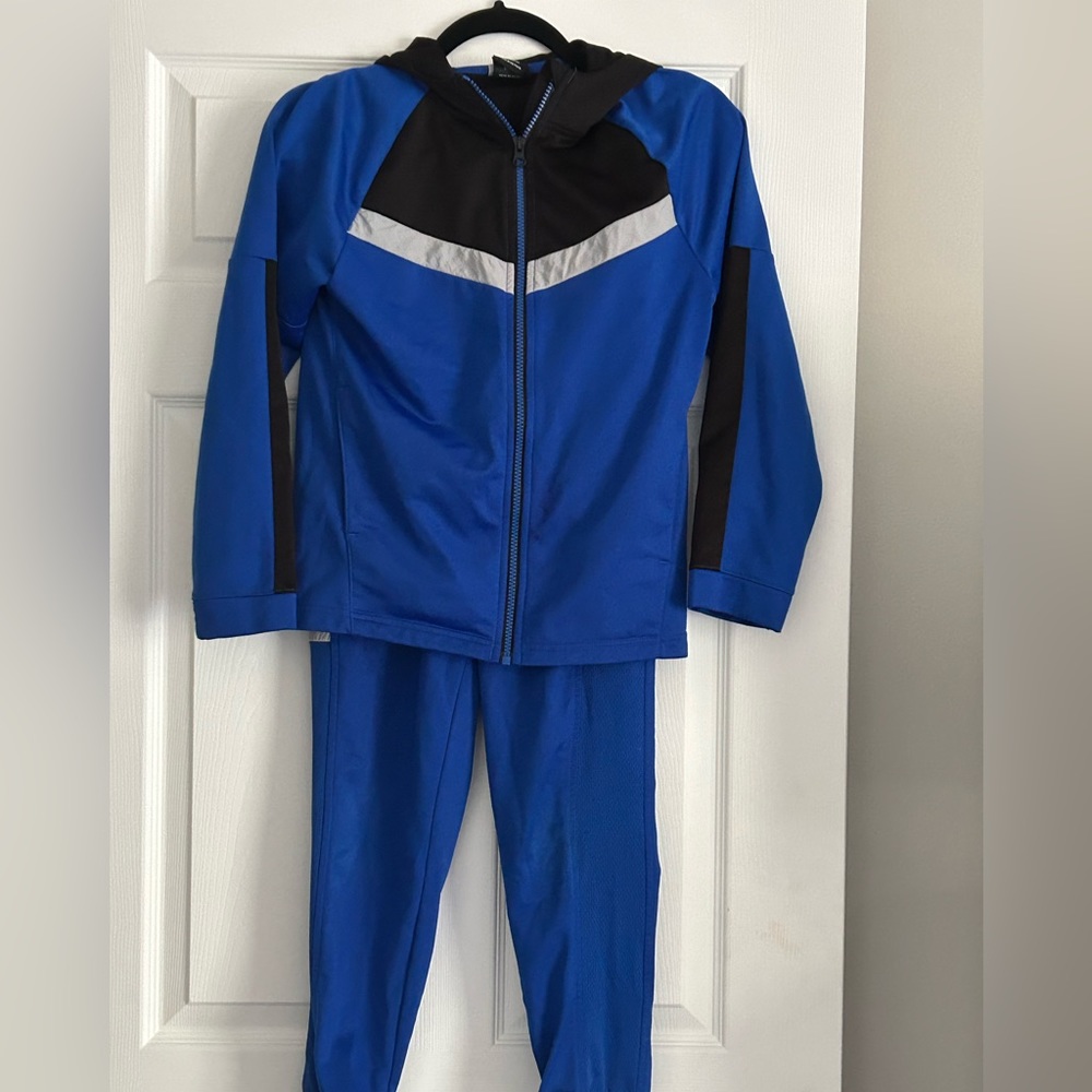 Blue/Black/Silver Big boys jogging suit